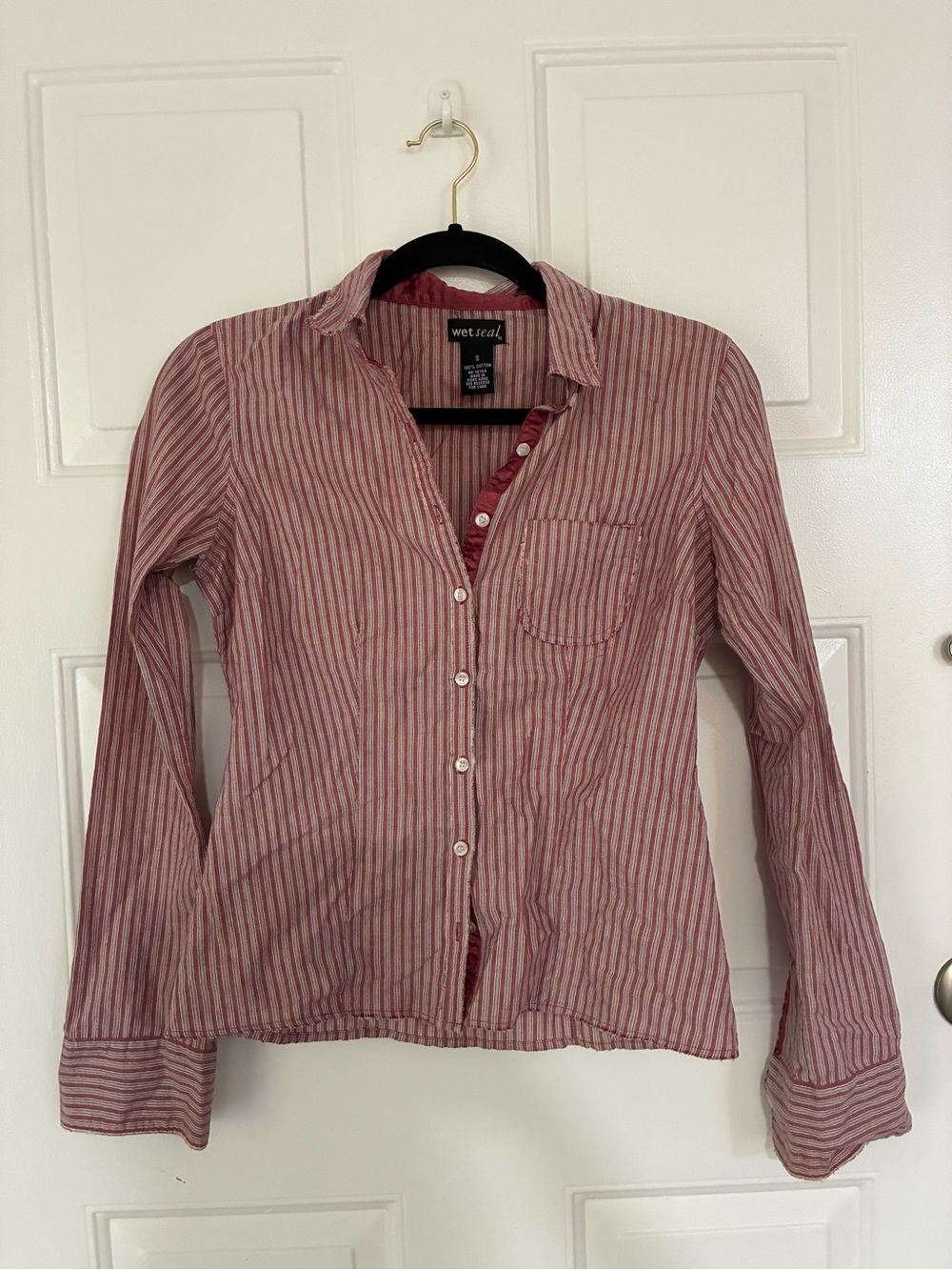 Pink Striped Button-Up Shirt